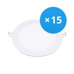 Mehrfachpackung 15x Bright Choice LED Downlight UltraSlim 15W 1200lm 110D - 840 Kaltweiß | 190mm - Ausschnitt 175mm